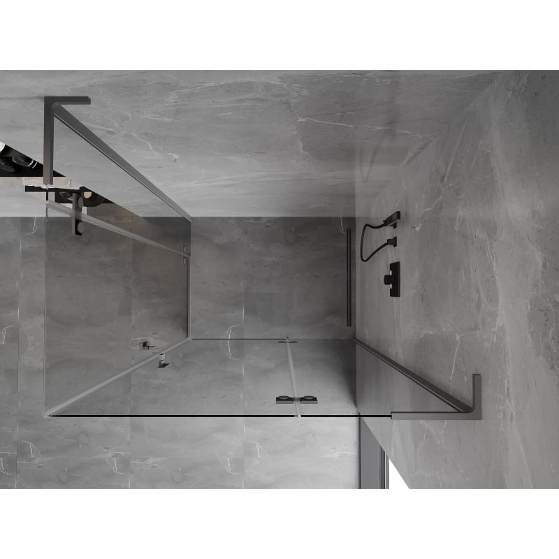 Mexen Mist-H L Duo cabine de douche pivotante droite 70 x 100 cm, transparent, métal canon - 8A5L-070L-100P-95-00