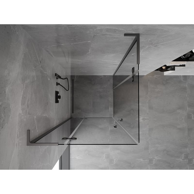 Mexen Mist-H L Duo cabine de douche pivotante 100 x 100 cm, transparent, métal gun - 8A5L-100L-100P-95-00