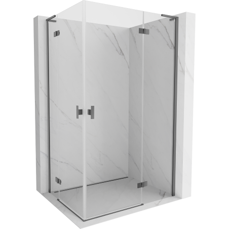 Mexen Mist-H L Duo cabine de douche battante droite 75 x 105 cm, transparent, métal canon - 8A5L-075L-105P-95-00