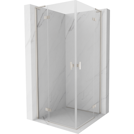 Mexen Mist-H L Duo cabine de douche pivotante 70 x 70 cm, transparent, nickel brossé - 8A5L-070L-070P-97-00