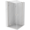 Mexen Mist-H L Duo cabine de douche pivotante 70 x 70 cm, transparent, nickel brossé - 8A5L-070L-070P-97-00