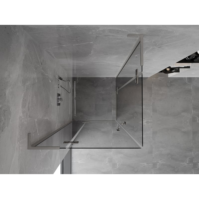 Mexen Mist-H L Duo cabine de douche pivotante 80 x 80 cm, transparent, nickel brossé - 8A5L-080L-080P-97-00