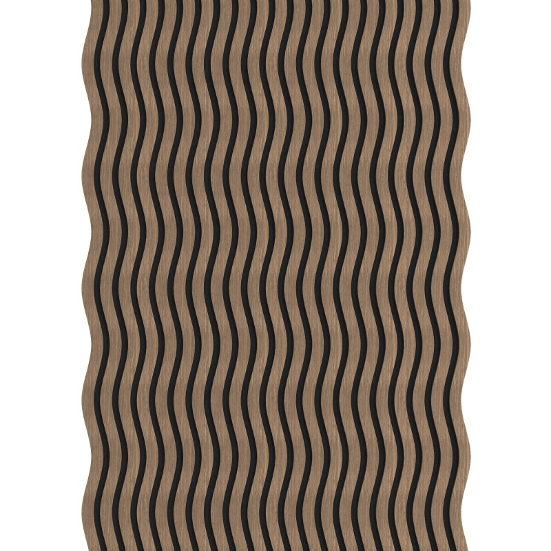 Mexen Lam-SF 01 lamelles murales acoustiques 280 x 30 cm, feutre 9 mm, placage technique, Noyer Foncé - S106-280-01-044