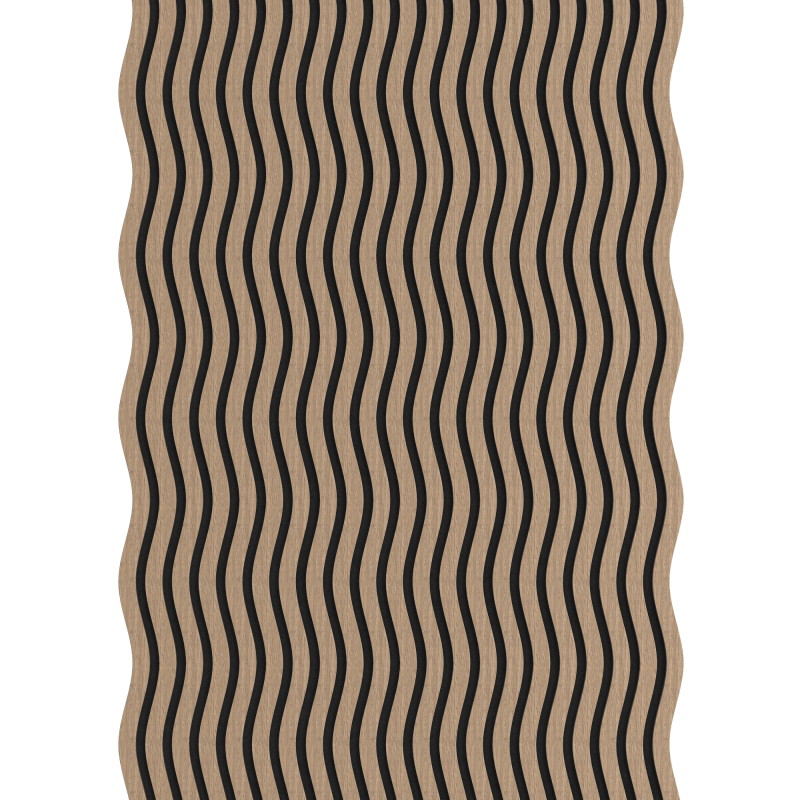 Mexen Lam-SF 01 lamelles murales acoustiques 280 x 30 cm, feutre 9 mm, placage technique, Noix Clair - S106-280-01-047