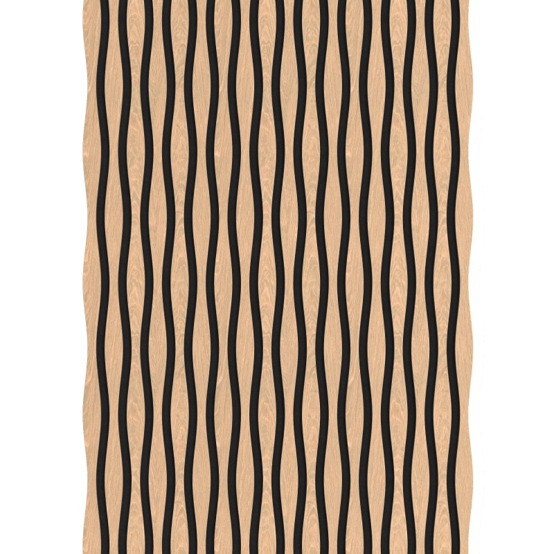 Mexen Lam-SF 01 Lam-SF 26 lamelles murales acoustiques 280 x 30 cm, feutre 9 mm, placage technique, Chêne Blanchi