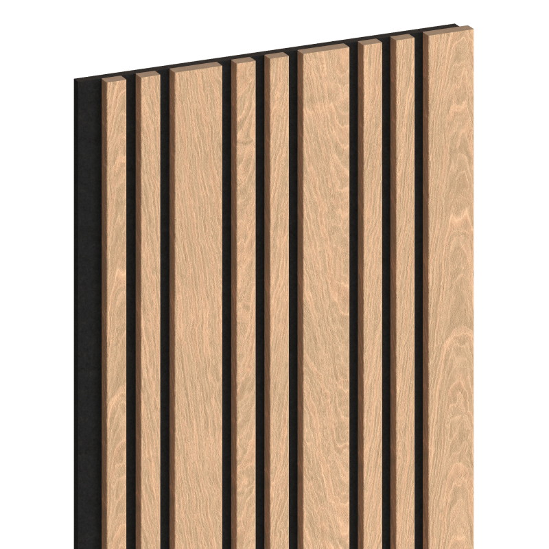 Mexen Lam-F Slim 01 lames murales acoustiques 280 x 36,5 cm, feutre 9 mm, placage technique, Chêne Blanchi - S107-280-01-040