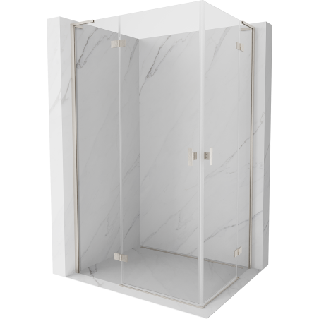 Mexen Mist-H L Duo cabine de douche pliante gauche 100 x 85 cm, transparent, nickel brossé - 8A5L-100L-085P-97-00