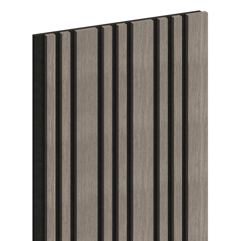Mexen Lam-F Slim 01 lames murales acoustiques 280 x 36,5 cm, feutre 9 mm, placage technique, Chêne Gris - S107-280-01-043