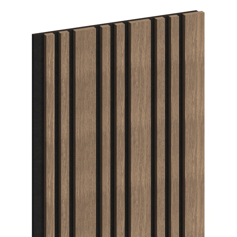 Mexen Lam-F Slim 01 lames murales acoustiques 280 x 36,5 cm, feutre 9 mm, placage technique, Noyer Foncé - S107-280-01-044