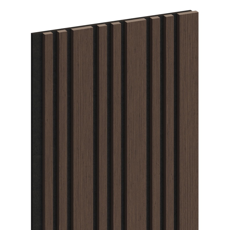 Mexen Lam-F Slim 01 lamelles murales acoustiques 280 x 36,5 cm, feutre 9 mm, placage technique, Chêne Mocca - S107-280-01-045