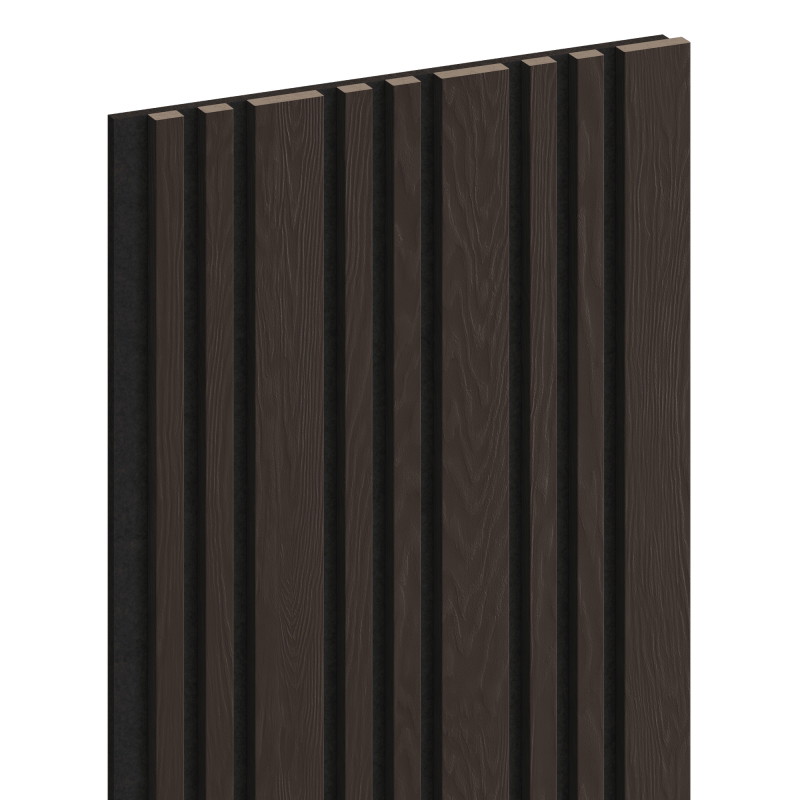 Mexen Lam-F Slim 01 panneaux muraux acoustiques 280 x 36,5 cm, feutre 9 mm, placage technique, Chêne Noir - S107-280-01-046