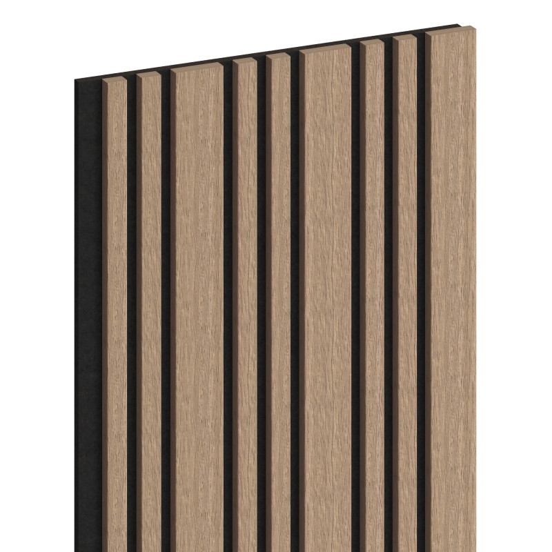 Mexen Lam-F Slim 01 lattes murales acoustiques 280 x 36,5 cm, feutre 9 mm, placage technique, Noyer Clair - S107-280-01-047