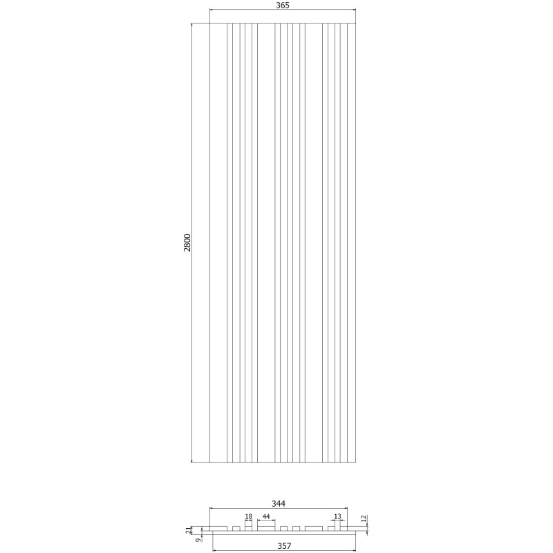 Mexen Lam-F Slim 01 lattes murales acoustiques 280 x 36,5 cm, feutre 9 mm, placage technique, Noyer Clair - S107-280-01-047