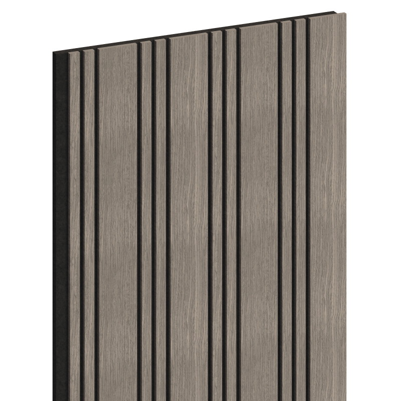 Mexen Lam-F Nano 01 lamelles murales acoustiques 280 x 32,4 cm, feutre 9 mm, placage technique, Chêne Gris - S108-280-01-043
