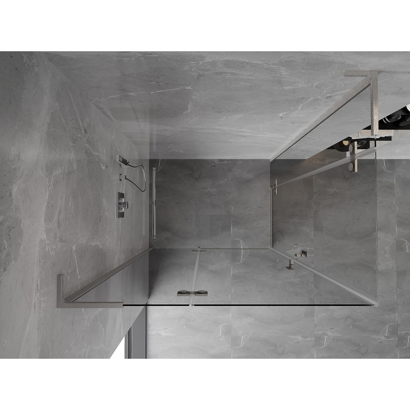 Mexen Mist-H L Duo cabine de douche pivotante gauche 110 x 90 cm, transparent, nickel brossé - 8A5L-110L-090P-97-00