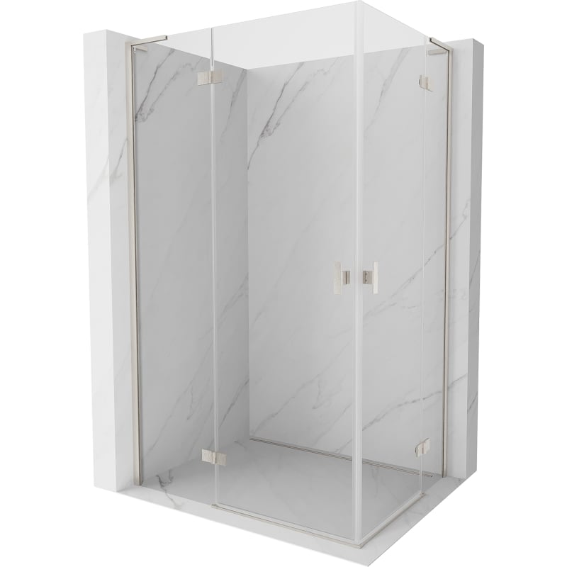 Mexen Mist-H L Duo cabine de douche pivotante gauche 120 x 90 cm, transparent, nickel brossé - 8A5L-120L-090P-97-00