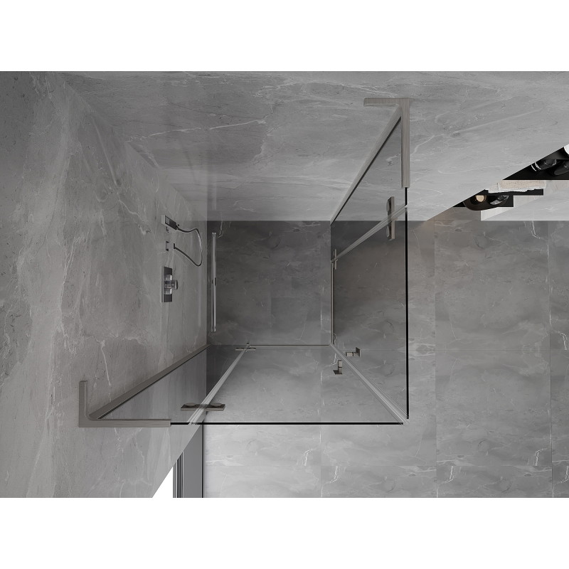 Mexen Mist-H L Duo cabine de douche pivotante 95 x 95 cm, transparent, nickel brossé - 8A5L-095L-095P-97-00
