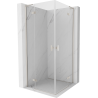 Mexen Mist-H L Duo cabine de douche pivotante 100 x 100 cm, transparent, nickel brossé - 8A5L-100L-100P-97-00