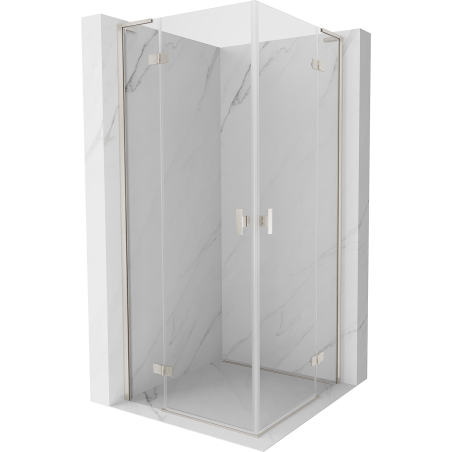 Mexen Mist-H L Cabine de douche pivotante Duo 110 x 110 cm, transparent, nickel brossé - 8A5L-110L-110P-97-00