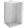 Mexen Mist-H L Duo cabine de douche pivotante droite 85 x 120 cm, transparent, nickel brossé - 8A5L-085L-120P-97-00