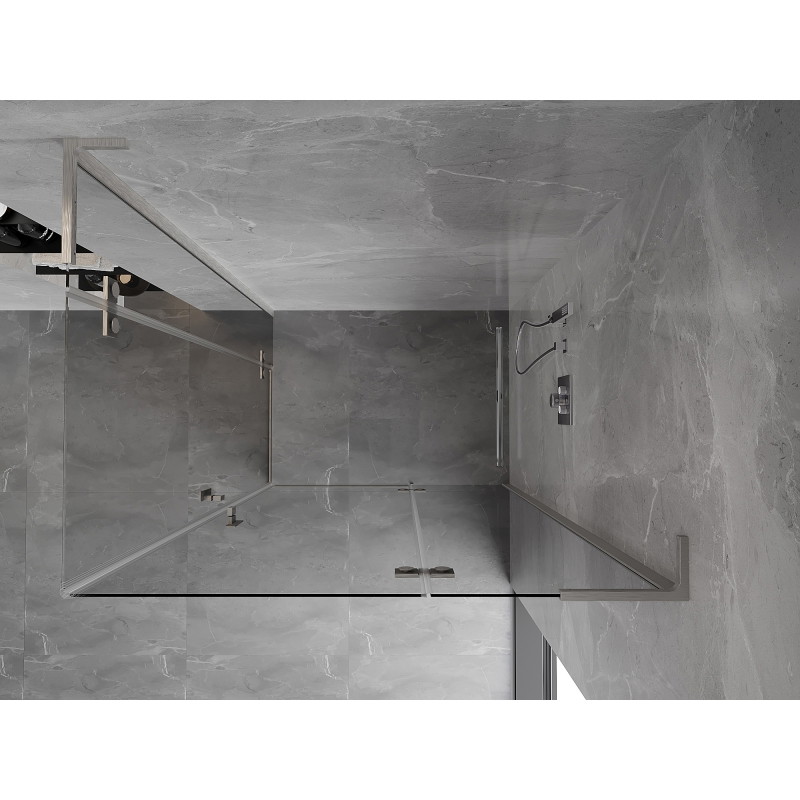 Mexen Mist-H L Duo cabine de douche pivotante droite 105 x 120 cm, transparent, nickel brossé - 8A5L-105L-120P-97-00