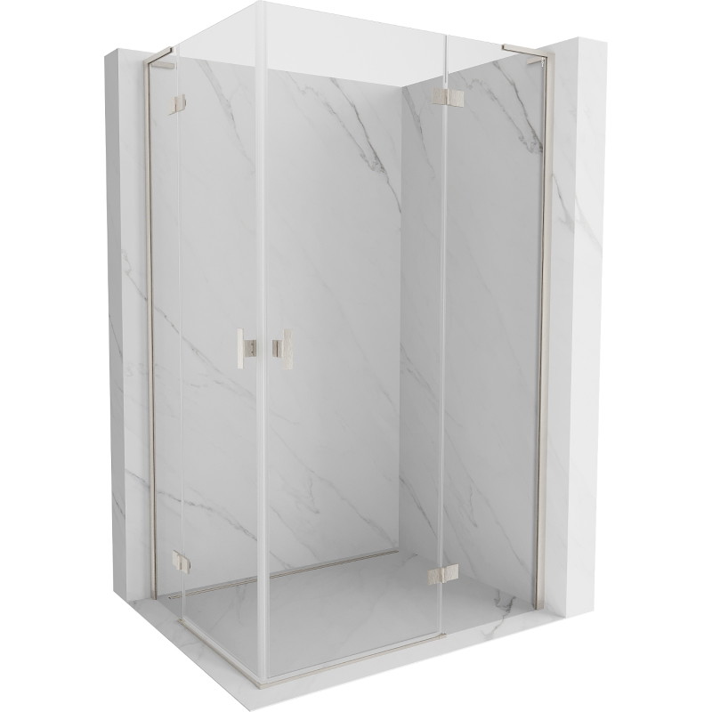 Mexen Mist-H L Duo cabine de douche pivotante droite 105 x 120 cm, transparent, nickel brossé - 8A5L-105L-120P-97-00