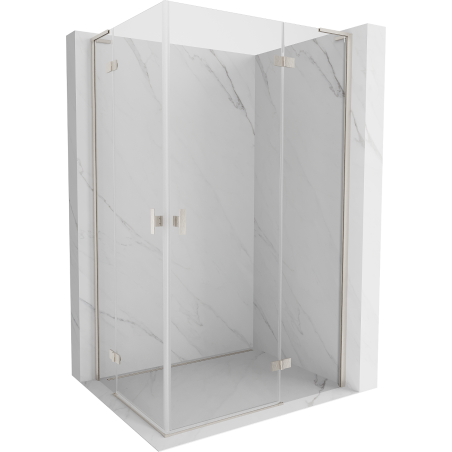 Mexen Mist-H L Duo cabine de douche pivotante droite 105 x 120 cm, transparent, nickel brossé - 8A5L-105L-120P-97-00