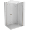 Mexen Mist-H L Duo cabine de douche pivotante droite 105 x 120 cm, transparent, nickel brossé - 8A5L-105L-120P-97-00