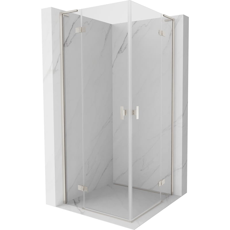 Mexen Mist-H L Duo cabine de douche pivotante 120 x 120 cm, transparent, nickel brossé - 8A5L-120L-120P-97-00