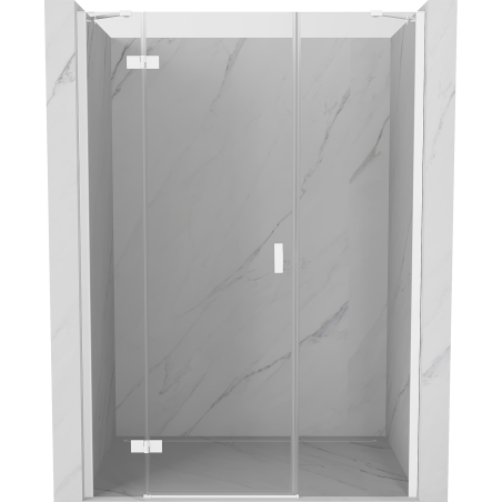 Mexen Mist-H porte de douche pivotante gauche 125 cm, transparente, blanche - 8A5-125-001-20-00-L