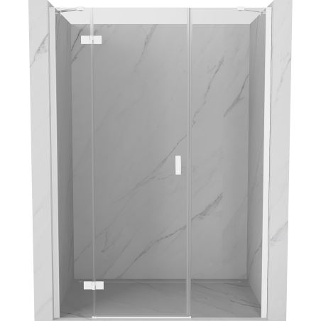Mexen Mist-H porte de douche pivotante gauche 130 cm, transparente, blanche - 8A5-130-001-20-00-L