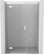 Mexen Mist-H porte de douche pivotante gauche 130 cm, transparente, blanche - 8A5-130-001-20-00-L