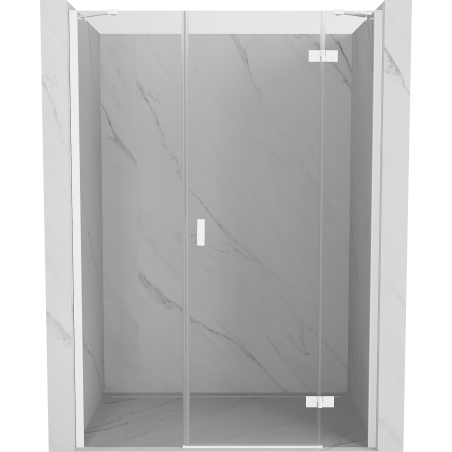 Mexen Mist-H porte de douche pivotante droite 135 cm, transparente, blanche - 8A5-135-001-20-00-P