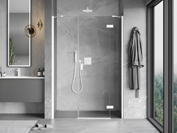 Mexen Mist-H porte de douche pivotante droite 150 cm, transparent, blanc - 8A5-150-001-20-00-P