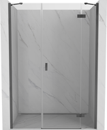 Mexen Mist-H porte de douche pivotante droite 130 cm, transparente, gris canon brossé - 8A5-130-001-66-00-P