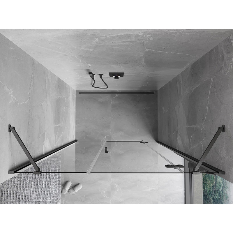 Mexen Mist-H porte de douche pivotante droite 150 cm, transparente, gris canon brossé - 8A5-150-001-66-00-P