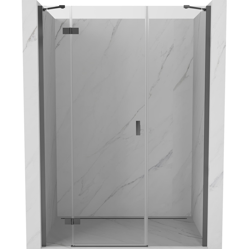 Mexen Mist-H porte de douche pivotante gauche 150 cm, transparent, métal canon - 8A5-150-001-95-00-L