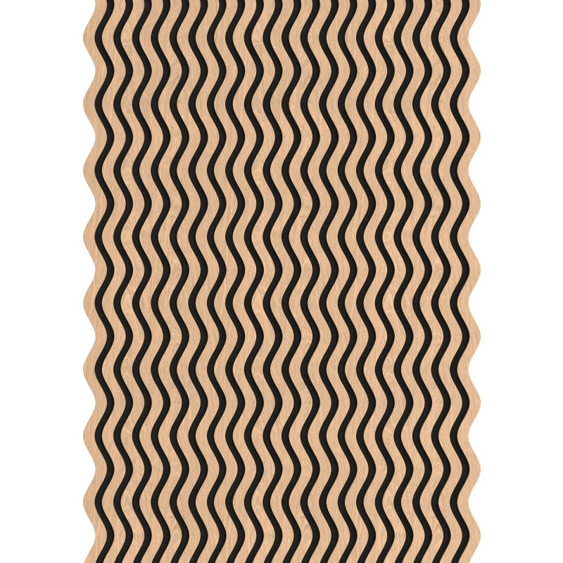 Mexen Lam-SF 02 lames murales acoustiques 280 x 30 cm, feutre 9 mm, placage technique, Chêne blanchi - S106-280-02-040