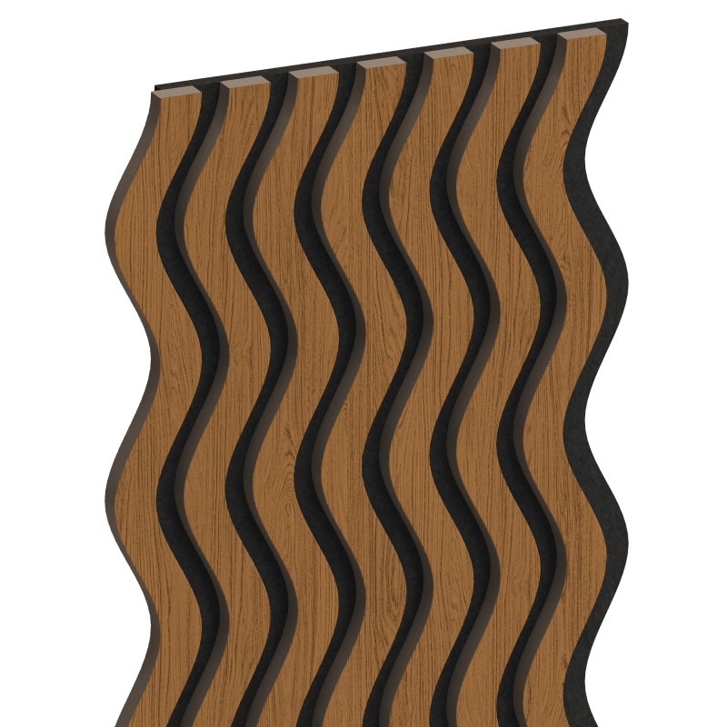 Mexen Lam-SF 02 lames murales acoustiques 280 x 30 cm, feutre 9 mm, placage technique, Chêne Naturel - S106-280-02-042