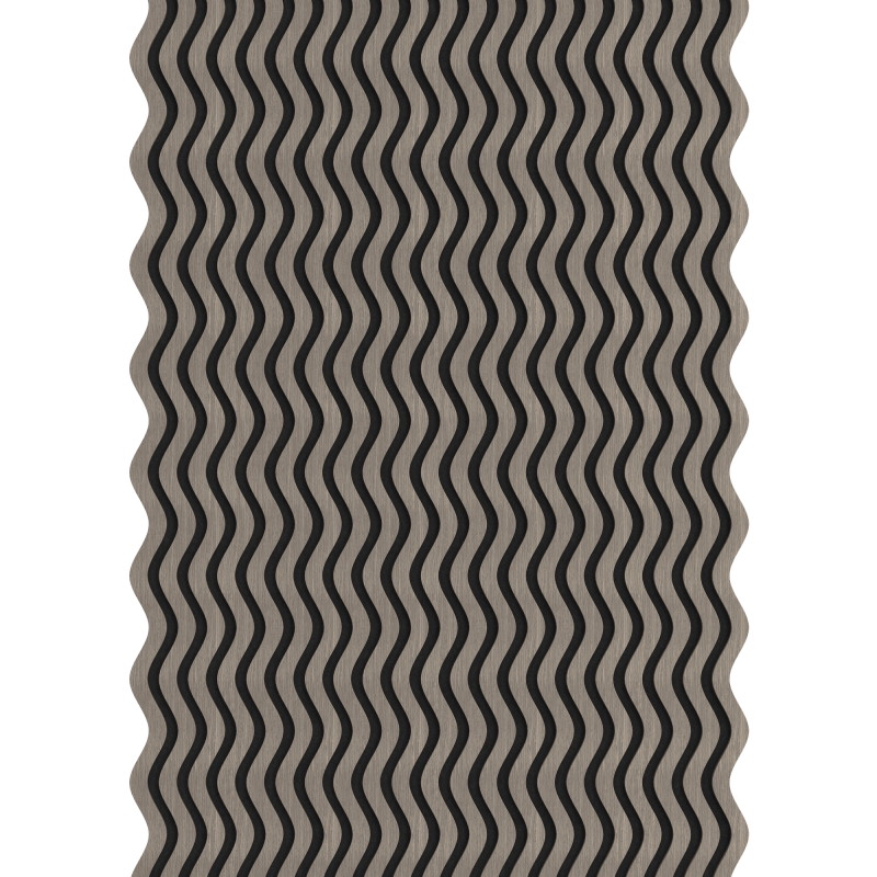 Mexen Lam-SF 02 lamelles murales acoustiques 280 x 30 cm, feutre 9 mm, placage technique, Chêne Gris - S106-280-02-043
