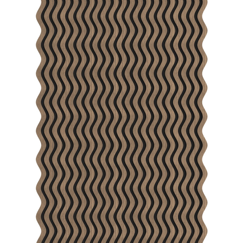Mexen Lam-SF 02 lames murales acoustiques 280 x 30 cm, feutre 9 mm, placage technique, Noyer Foncé - S106-280-02-044