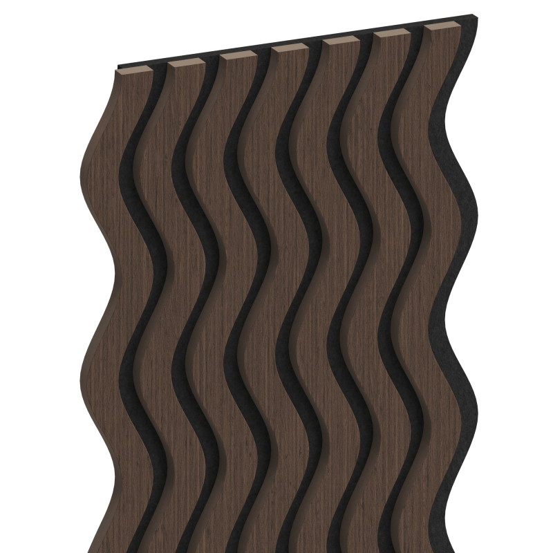 Mexen Lam-SF 02 lames murales acoustiques 280 x 30 cm, feutre 9 mm, placage technique, Chêne Mocca - S106-280-02-045