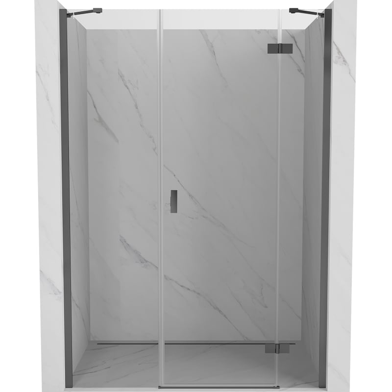 Mexen Mist-H porte de douche pivotante droite 150 cm, transparent, gun metal - 8A5-150-001-95-00-P