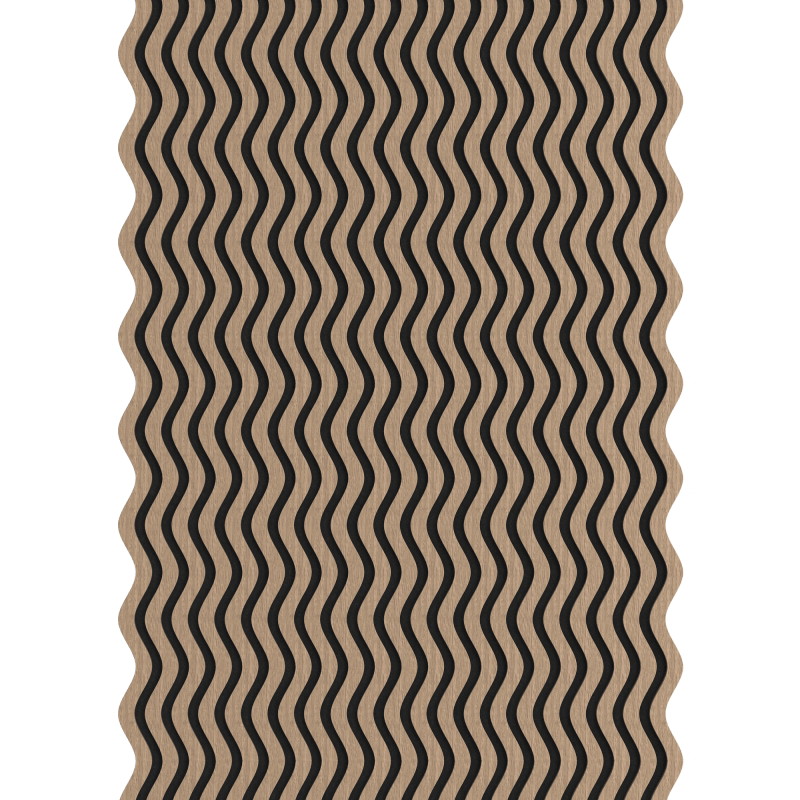 Mexen Lam-SF 02 Lames murales acoustiques 280 x 30 cm, feutre 9 mm, placage technique, Noyer Clair - S106-280-02-047