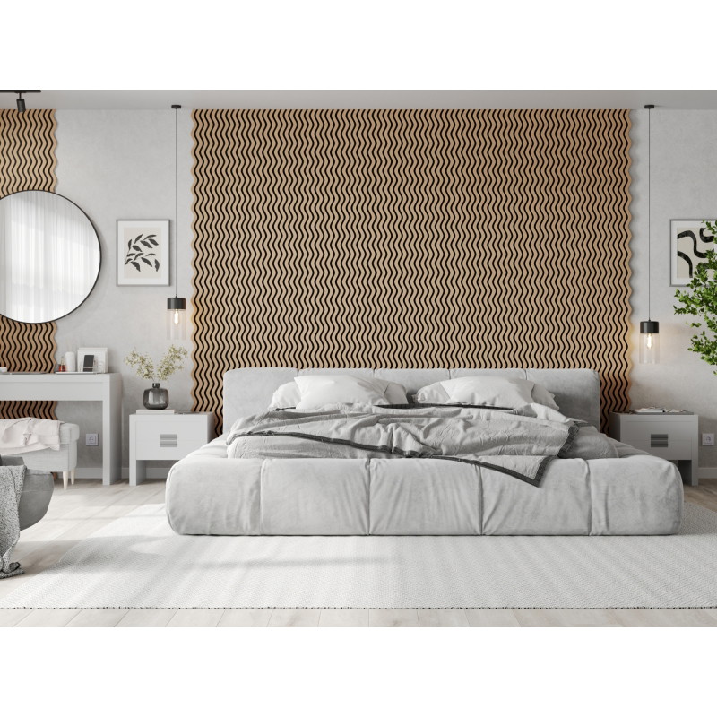 Mexen Lam-SF 02 lames murales acoustiques 280 x 30 cm, feutre 9 mm, placage technique, Chêne blanchi - S106-280-02-040