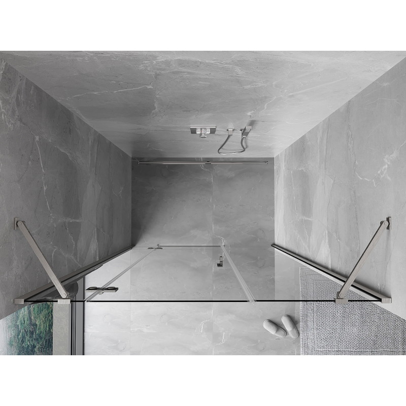 Mexen Mist-H porte de douche pivotante gauche 155 cm, transparent, nickel brossé - 8A5-155-001-97-00-L