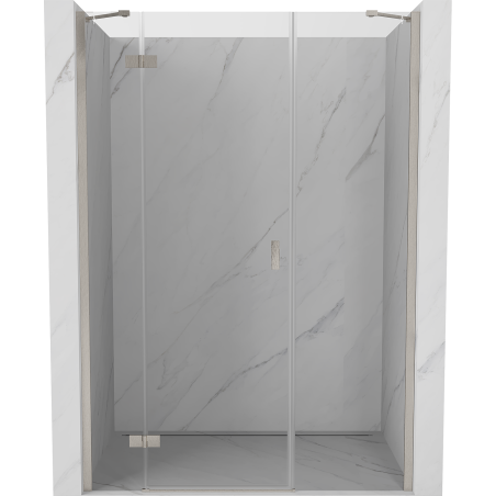 Mexen Mist-H porte de douche pivotante gauche 155 cm, transparent, nickel brossé - 8A5-155-001-97-00-L