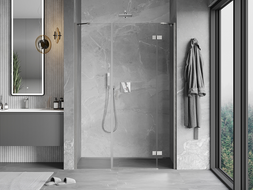 Mexen Mist-H porte de douche pivotante droite 120 cm, transparente, nickel brossé - 8A5-120-001-97-00-P