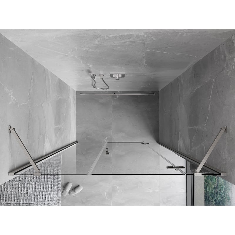 Mexen Mist-H porte de douche pivotante droite 120 cm, transparente, nickel brossé - 8A5-120-001-97-00-P