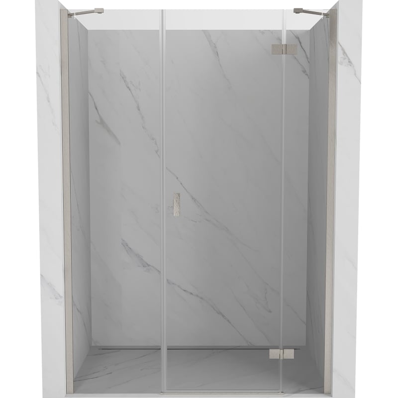 Mexen Mist-H porte de douche pivotante droite 135 cm, transparente, nickel brossé - 8A5-135-001-97-00-P